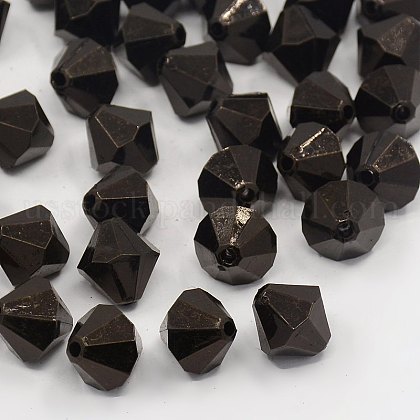 Faceted Bicone Transparent Acrylic Beads US-DBB6mm10-1