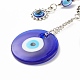 Alloy & Glass Turkish Blue Evil Eye Pendant Decoration US-HJEW-I008-02AS-3