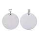 DIY Materials 201 Stainless Steel Flat Round Hand Stamping Blank Tag Pendants US-STAS-O044-125-2