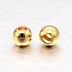 Real 18K Gold Plated Brass Round Spacer Beads US-X-KK-L147-197-3mm-NR-2