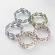 Five Loops Imitation Jade Glass Beaded Wrap Bracelets US-BJEW-JB02125-1