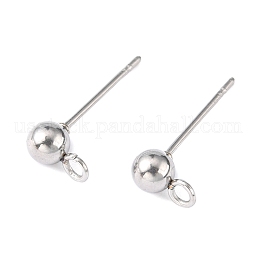 Original Color 304 Stainless Steel Ball Post Stud Earring Findings US-X-STAS-R043