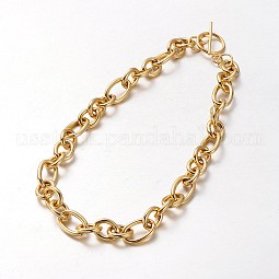 304 Stainless Steel Rolo Chain Necklace US-BJEW-L399-03G