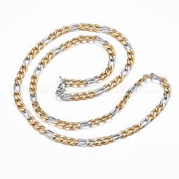304 Stainless Steel Figaro Chain Necklaces US-NJEW-H445-20GP