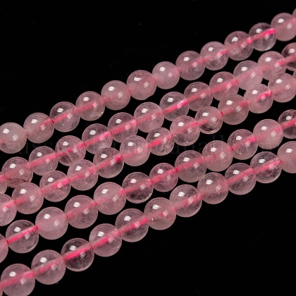 Natural  Rose Quartz Beads Strands US-G-L104-6mm-01-1