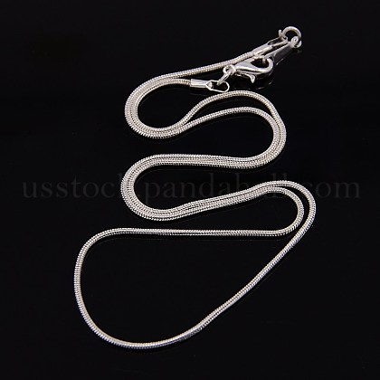Silver Color Plated Brass Snake Chain Necklaces US-X-NJEW-D181-S-1