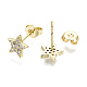 Brass Micro Pave Clear Cubic Zirconia Stud Earrings US-EJEW-T046-30G-NF-3