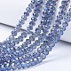 Electroplate Transparent Glass Beads Strands US-EGLA-A034-T8mm-Y04-1