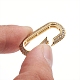 Brass Micro Pave Clear Cubic Zirconia Spring Gate Rings US-ZIRC-E164-06G-3