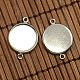 14mm Dome Clear Glass Cover and Platinum Brass Cabochon Connector Setting Sets US-DIY-X0088-P-NR-4