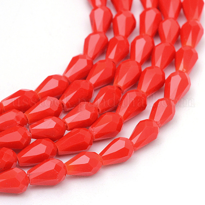 Opaque Solid Glass Bead Strands US-GLAA-R168-5x7-02D-1