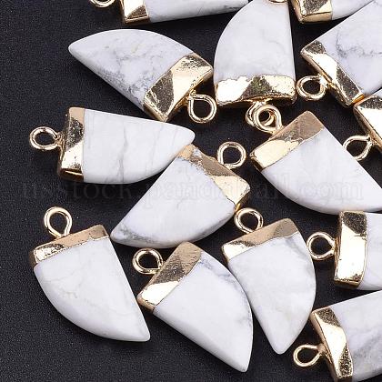 Natural Howlite Pointed Pendants US-G-Q966-10-1