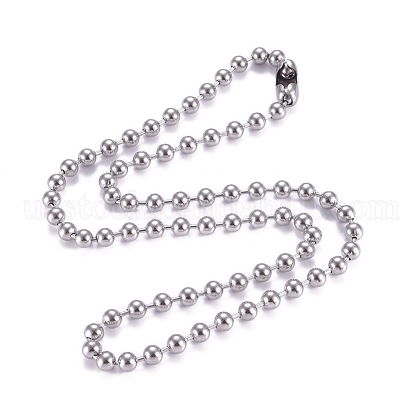304 Stainless Steel Ball Chain Necklace US-NJEW-G340-05P-04-1