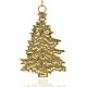 Golden Alloy Enamel Christmas Tree Big Pendants US-ENAM-J171-01G-2