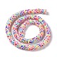 Handmade Polymer Clay Beads Strands US-CLAY-R091-8mm-02-3