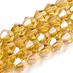 Electroplate Glass Beads Strands US-EGLA-Q118-6mm-A08