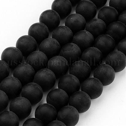 Frosted Glass Bead Strands US-GLAA-G016-8mm-02-1
