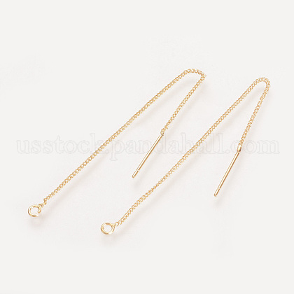 Brass Stud Earring Findings US-KK-S336-39G-1