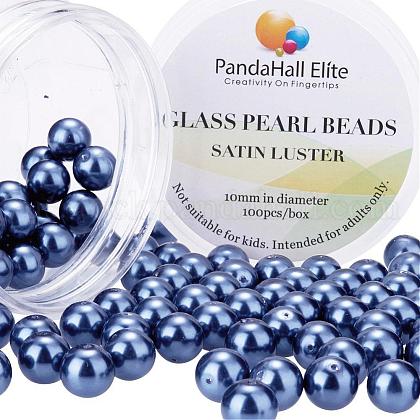 Pearlized Glass Pearl Round Beads US-HY-PH0001-10mm-069-1