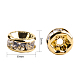 Rondelle Brass Rhinestone Spacer Beads US-RB-PH0001-04G-NF-3