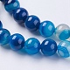 Round Dyed Natural Striped Agate/Banded Agate Beads Strands US-G-G582-8mm-10-3