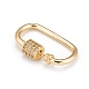 Brass Micro Pave Clear Cubic Zirconia Screw Carabiner Lock Charms US-ZIRC-T010-10G-3