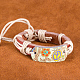 Adjustable Casual Unisex Flower and Peace Sign Leather Bracelets US-BJEW-BB15619-8