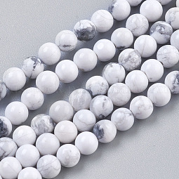 Natural Howlite Beads Strands US-TURQ-G091-8mm