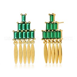 Brass Micro Pave Cubic Zirconia Stud Earrings US-EJEW-BB70420