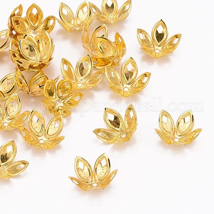 Golden Iron Flower Bead Caps US-X-E054Y-G-1