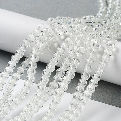 Spray Painted Crackle Glass Beads Strands US-CCG-Q001-4mm-01-1