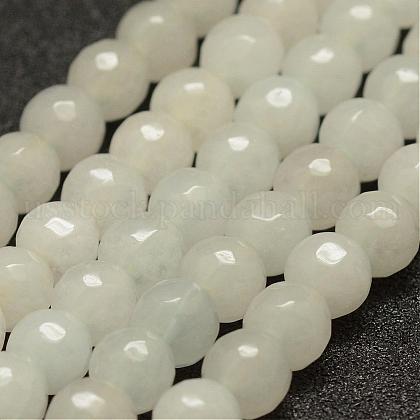 Faceted Natural White Jade Beads Strands US-G-F448-6mm-1