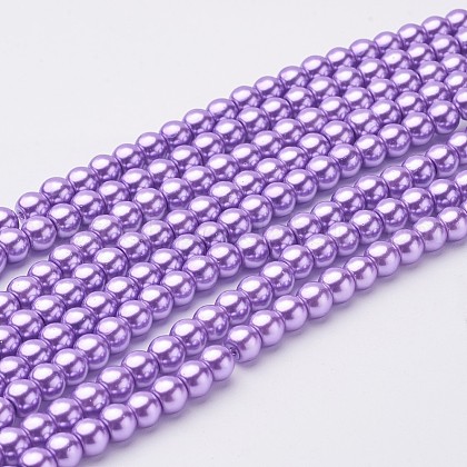 Glass Pearl Beads Strands US-HY-6D-B15-1