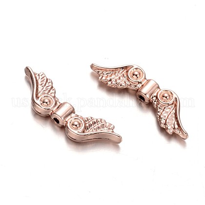 Wing Alloy Beads US-TIBEB-D037-02RG-RS-1