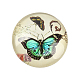 Butterfly Printed Glass Half Round/Dome Cabochons US-GGLA-N004-12mm-C-2