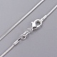Brass Round Snake Chain Fine Necklaces US-NJEW-BB10854-24-2