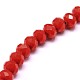 Opaque Solid Color Crystal Glass Rondelle Beads Strands US-EGLA-F046A-18-2
