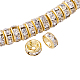 Rondelle Brass Rhinestone Spacer Beads US-RB-PH0001-04G-NF-1