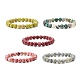 8.5mm Natural Crazy Agate Round Beads Stretch Bracelets US-BJEW-JB07143-1