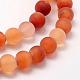 Frosted Natural Carnelian Beads Strands US-G-F372-6mm-3