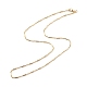 Brass Ball and Column Link Chains Necklace for Women US-NJEW-P265-22G-2
