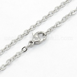 Unisex Casual Style 304 Stainless Steel Cable Chain Necklaces US-STAS-O037-45P