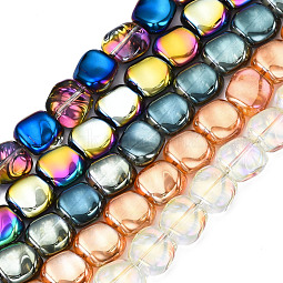 Electroplate Glass Beads Strands US-EGLA-N008-005