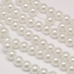 Eco-Friendly Dyed Glass Pearl Round Beads Strands US-HY-A002-10mm-RB001