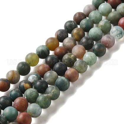 Natural Indian Agate Beads Strands US-G-Q462-6mm-08-1