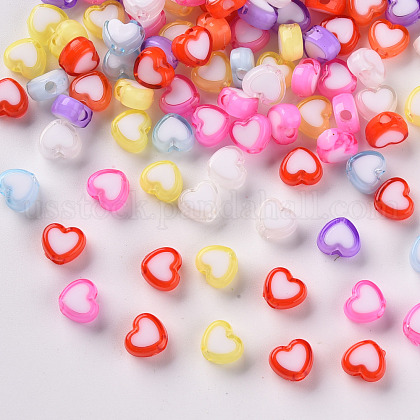 Transparent Heart Acrylic Beads US-TACR-S117-M-1