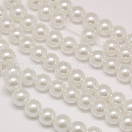 Eco-Friendly Dyed Glass Pearl Round Beads Strands US-HY-A002-10mm-RB001-1