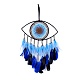 Handmade Evil Eye Woven Net/Web with Feather Wall Hanging Decoration US-HJEW-K035-07-2