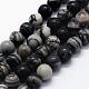 Natural Black Silk Stone/Netstone Beads Strands US-G-I199-11-8mm-1