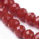 Opaque Solid Color Faceted Glass Beads Strands US-EGLA-J047-6x4mm-05-3